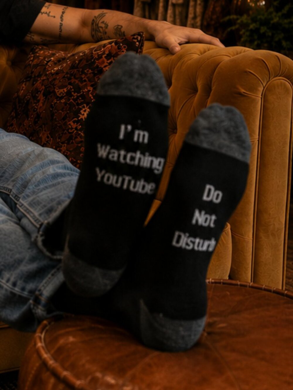 I'm Watching Youtube Do Not Disturb Socks - Picture 2 of 5